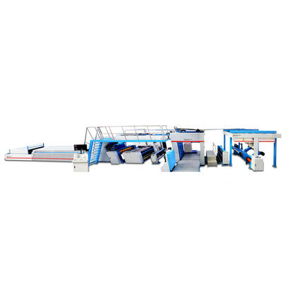 High-Speed Corrugated Laminating Machine Reel To Sheet Bottom Paper Roll Feeding Flute Litho Laminator With Flip Flop Stacker Line 150m/min
