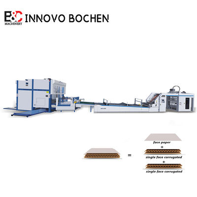 Máquina de laminação de flauta automática Máquina de laminação de flauta com espessura de papel superior 150-800 gm Projetada para linhas de embalagem