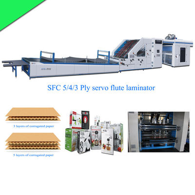 Sfc1700 Máquina laminadora automática de flauta de 3 camadas para caixas de cartão onduladas