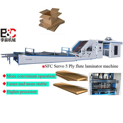 Servo Tipo 5 Ply Máquina automática de laminação de flauta de placa ondulada 3 em 1 SFC2200 Máquina de laminação de flauta